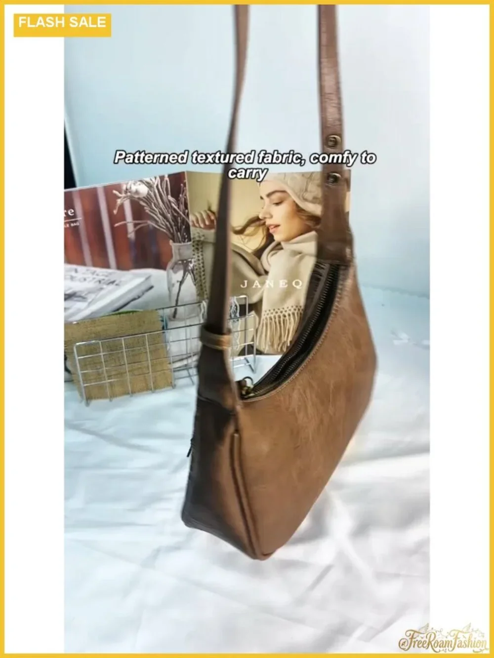 Vegan Leather Floral Embossed Hobo Shoulder Bag with Tassel Crossbody